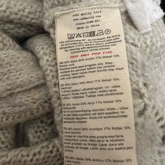 Odd Molly Women's Gray Knit Cardigan Sweater Size 3 - Picture 8 of 9